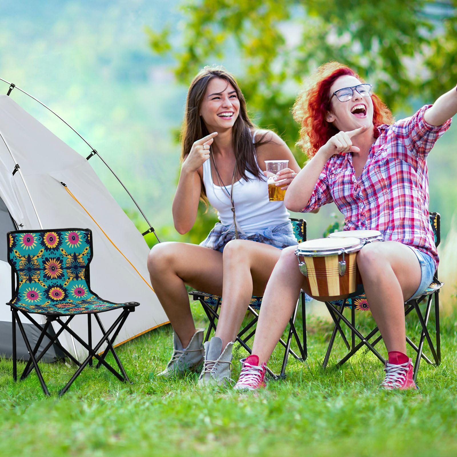 Amazon.com: J JOYSAY Woven Colorful Tile Portable Camping Chair